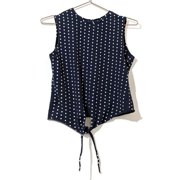Primark Tie Front Polka Dot Tank Top Size 4 - Picture 1 of 3